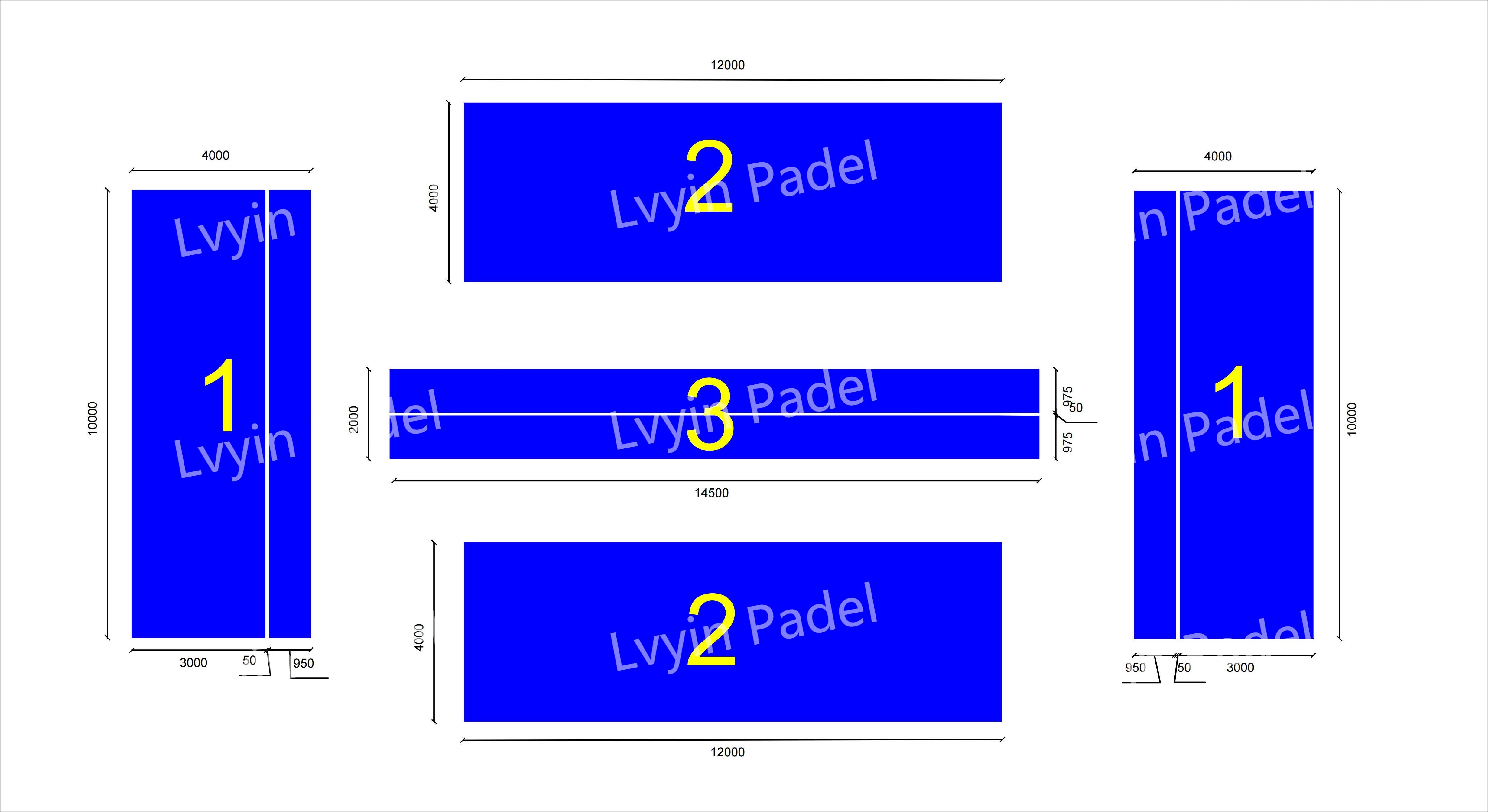 padel turf 安装示意图 لوگو