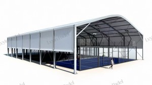 UV Block Rainproof Aluminum Alloy Frame Padel Court Roof Tent Canopy