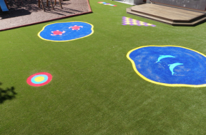 Pattern & Size Customized Colorful Synthetic Grass for Kindergarten, Decorative Colorful Artificial Turf